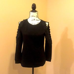 Dressy arm opening sweatshirt